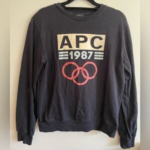 A.P.C.- vintage “1987" crewneck sweatshirt, navy , size xs